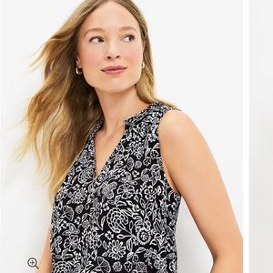 LOFT Ruffle Neck Shell